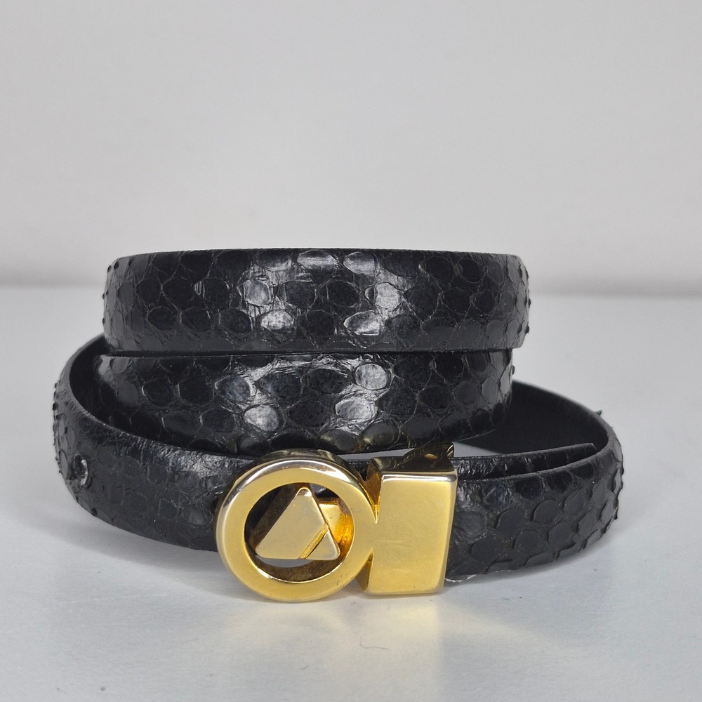 Vintage Liz Claiborne Skinny Leather‎ Crocodile Belt Clean Girl Minimalist 26